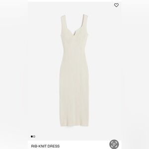 H&M Cream Ribbed Dress